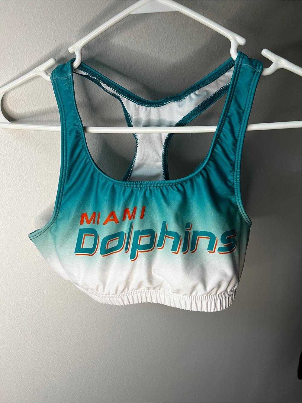 Miami Dolphins Teal Ombre Sports Bra - Size medium